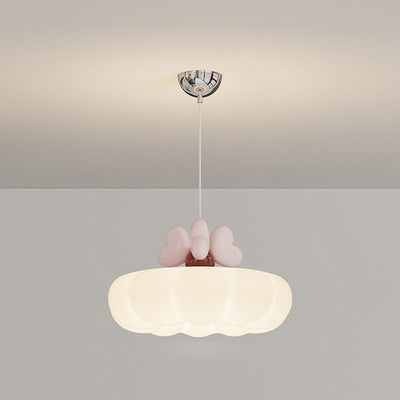 Contemporary Creative Clouds Love Iron Resin Glass LED Pendant Light For Bedroom