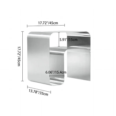Moderner minimalistischer rechteckiger Edelstahl-Beistelltisch 1-stufig für das Wohnzimmer 