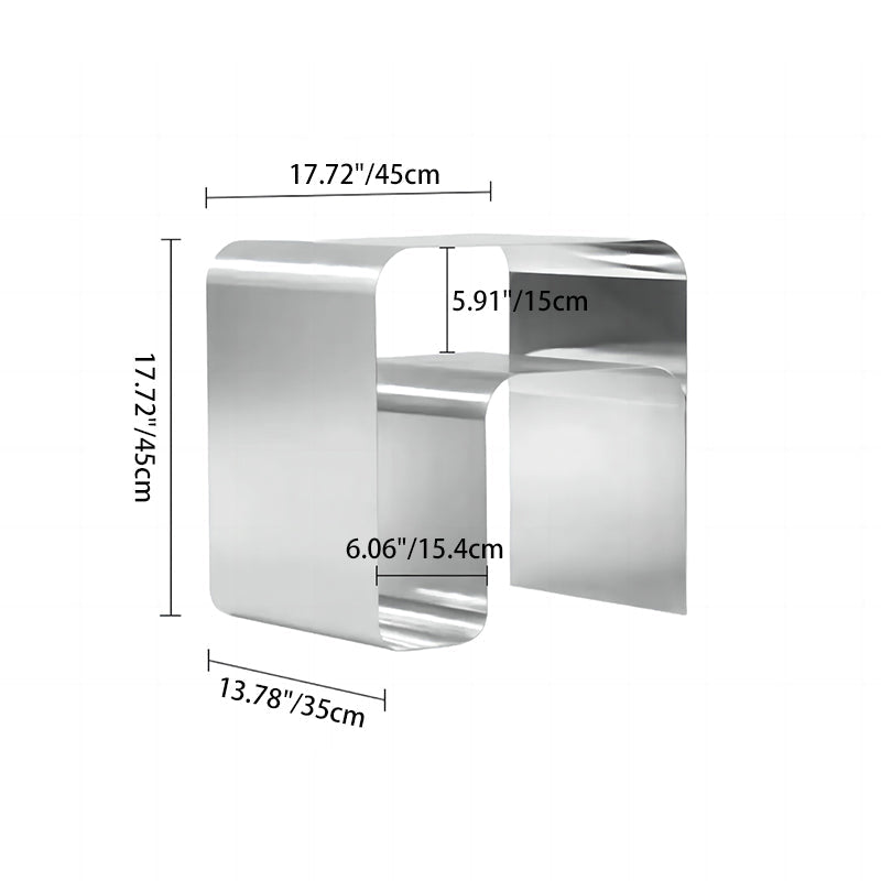 Moderner minimalistischer rechteckiger Edelstahl-Beistelltisch 1-stufig für das Wohnzimmer 