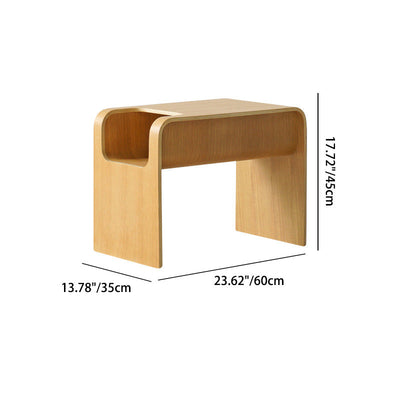 Modern Minimalist Rectangular Solid Wood End Table Storage For Living Room