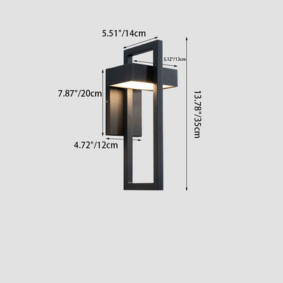 Modern Minimalist Rectangular Stainless Steel LED Wall Sconce Lamp For Outdoor Patio