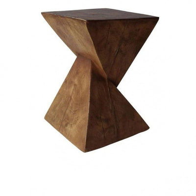 Contemporary Industrial Square Geometric Magnesium Clay Side Table For Living Room