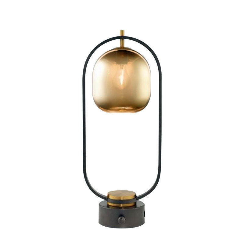 Modern Minimalist Creative Wrought Iron Oval 1-Light Table Lamp