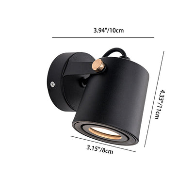 Modern Minimalist Rotatable Cylinder Iron 1-Light Wall Sconce Lamp For Living Room