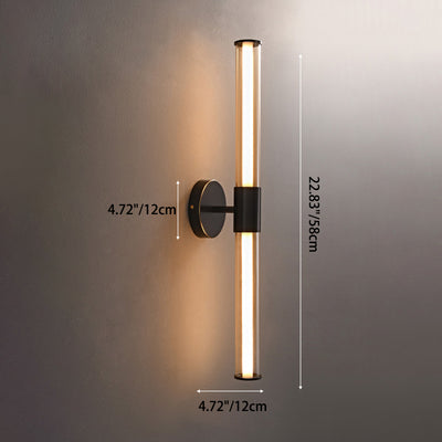 Modern Minimalist Cylindrical Copper Glass LED Wall Sconce Lamp For Living Room