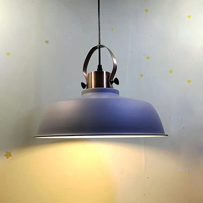 Nordic Minimalist Iron Round Pot Lid 1-Light Pendant Light