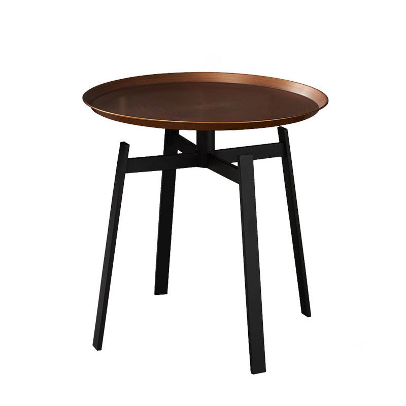 Modern Minimalist Round Iron Coffee Table 4-Legs For Living Room