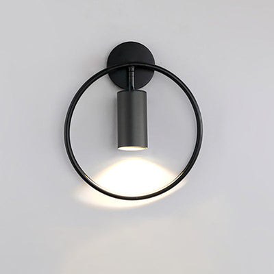 Modern Simplicity Iron Circle Cylinder 1-Light Wall Sconce Lamp For Bedside