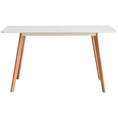 Modern Minimalist Rectangular MDF Wood Legs Dining Table For Dining Room