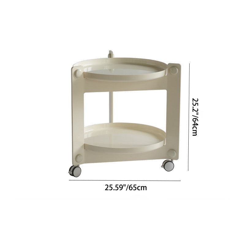 Contemporary Creative Round PET Acrylic End Table 2-Tier For Living Room