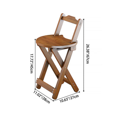 Contemporary Simplicity Bamboo X-Shaped Legs Foldable Bar Stool Low Back Footrest For Dining Room