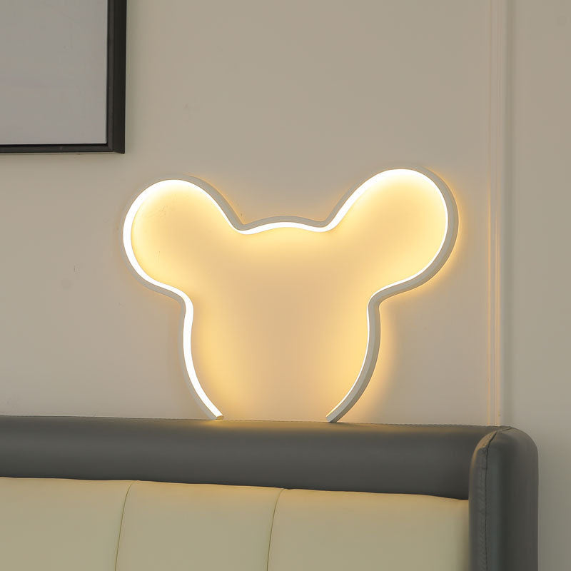 Contemporary Creative Cartoon Mouse Strip Aluminum Silicone LED Wall Sconce Lamp For Bedroom