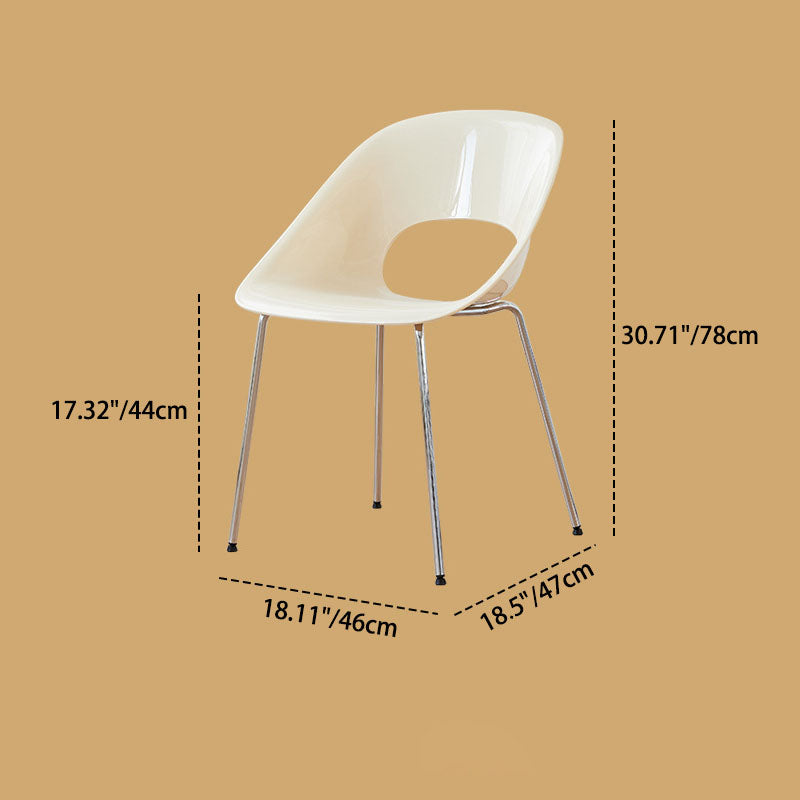 Modern Minimalist Ring Curved Plastic Electroplated Alloy Dining Chair Backrest For Dining Room