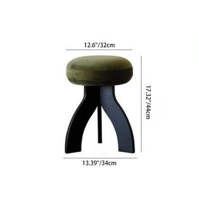 Contemporary Creative Round Lambswool Velvet Footstool Armless Backless For Entryways