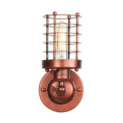 Contemporary Industrial Cylinder Iron 1-Light Wall Sconce Lamp For Hallway