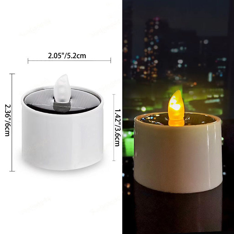 Modern Art Deco Waterproof Solar ABS Plastic Mock Candle LED Outdoor Light For Garden