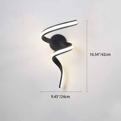 Contemporary Creative Spiral Iron Aluminium Silicone LED Wall Sconce Lamp For Living Room