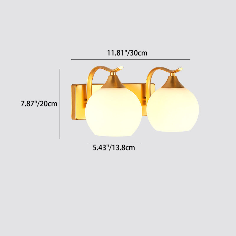 Modern Simplicity Iron Glass Ball 1/2 Light Wall Sconce Lamp For Bedside