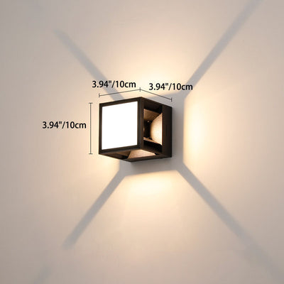 Modern Minimalist Solar Square Striped Aluminum LED Wall Sconce Lamp For Garden