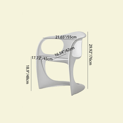 Contemporary Scandinavian Curved PP Plastic Chair Backrest Armrest For Living Room