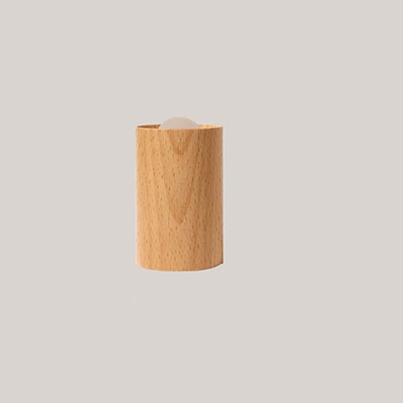 Modern Simple Wooden Cylindrical USB LED Table Lamp