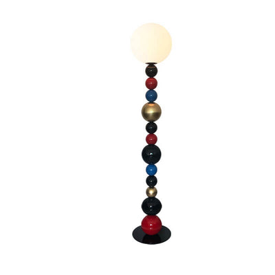 Scandinavian Creative Colorful Round Ball Glass 1-Light Standing Floor Lamp