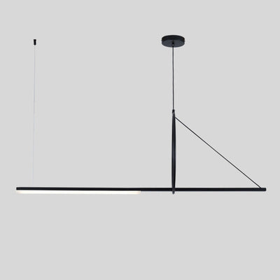 Modern Minimalist Long Strip Aluminum Acrylic LED Island Light Pendant Light For Living Room