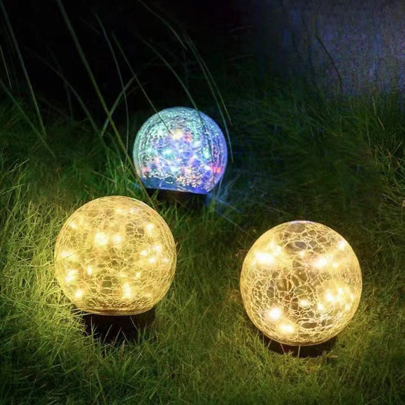 Modern Art Deco Waterproof Solar Plastic Copper Wire Glass Ball LED Landscape Lighting Outdoor Light For Garden