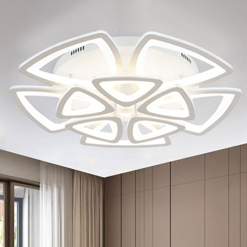 Contemporary Creative Combination Triangle Hardware Acrylic LED Flush Mount Ceiling Light For Living Room