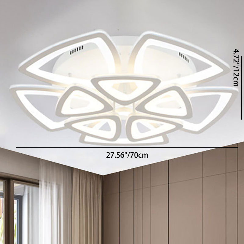 Contemporary Creative Combination Triangle Hardware Acrylic LED Flush Mount Ceiling Light For Living Room