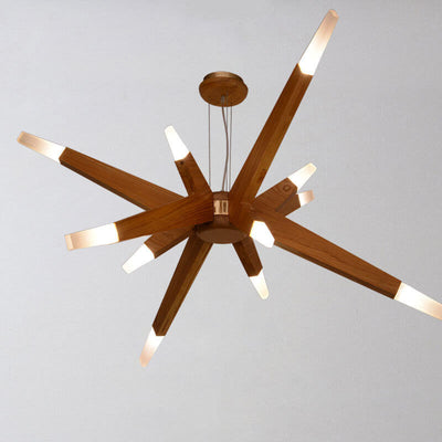 Modern Personalized Creative Wooden Split 12-Light Pendant Light