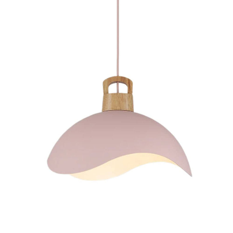 Contemporary Scandinavian Macaron Lotus Flower Petal Shape 1-Light Pendant For Living Room