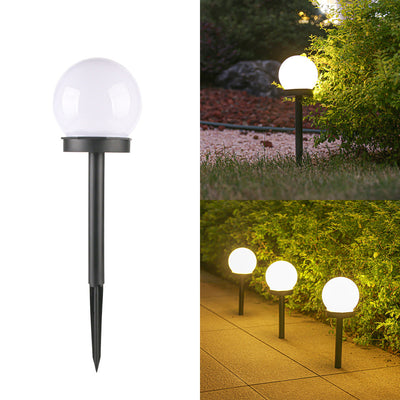 Modern Minimalist Waterproof Solar Globe ABS LED Landscape Light For Garden