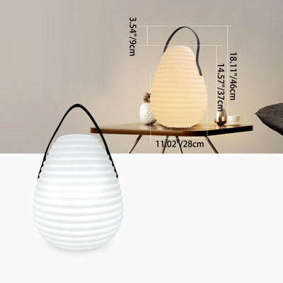 Lumière d'extérieur portable en forme d'œuf créatif contemporain en PE LED pour jardin 