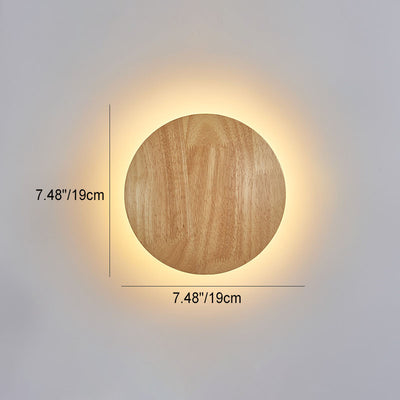 Modern Minimalist Round Irregular Oval Wood LED Wall Sconce Lamp For Living Room