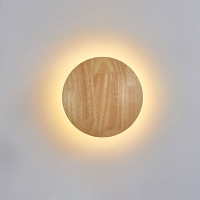 Modern Minimalist Round Irregular Oval Wood LED Wall Sconce Lamp For Living Room