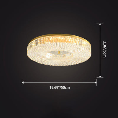 Contemporary Luxury Round Copper Acrylic LED Flush Mount Ceiling Light For Living Room