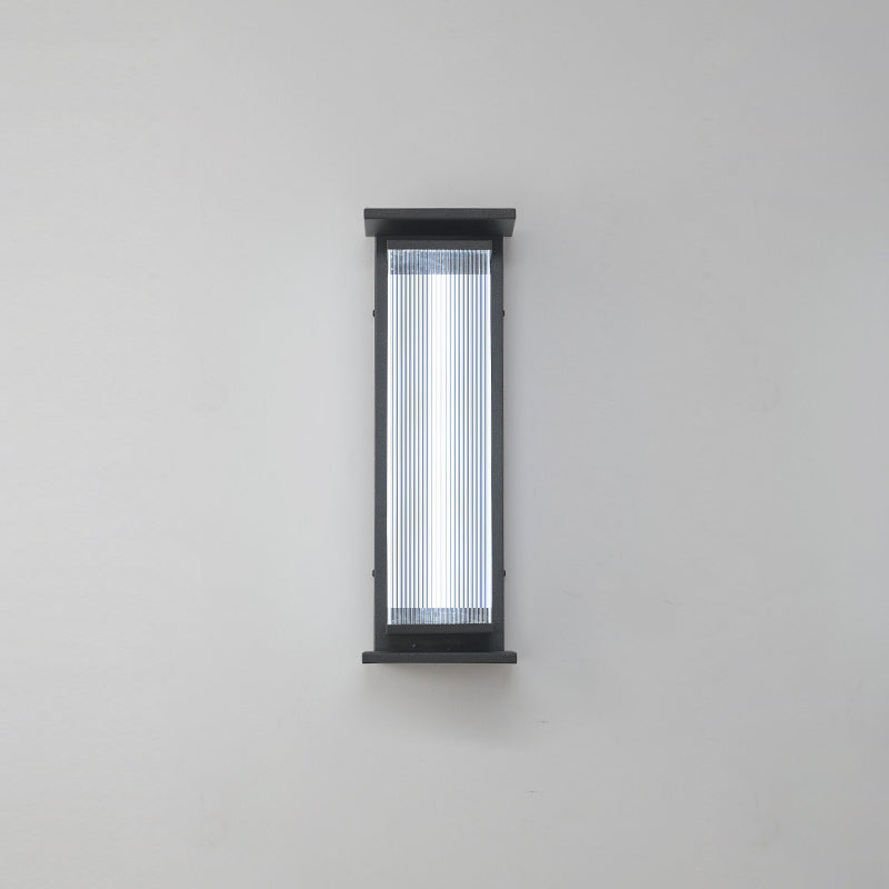 Modern Minimalist Waterproof Rectangular Stainless Steel Acrylic LED Wall Sconce Lamp For Outdoor Patio