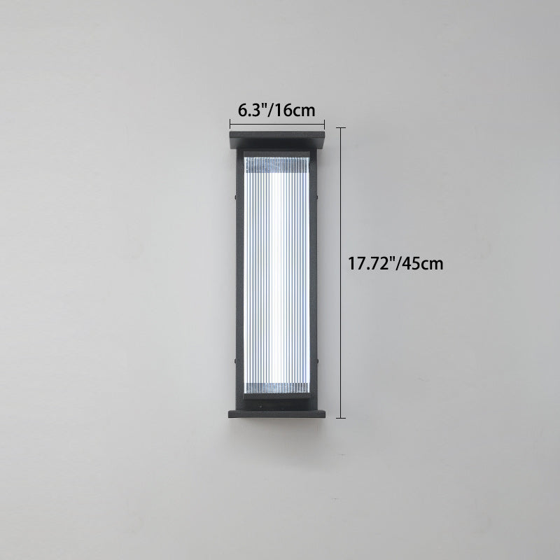 Modern Minimalist Waterproof Rectangular Stainless Steel Acrylic LED Wall Sconce Lamp For Outdoor Patio