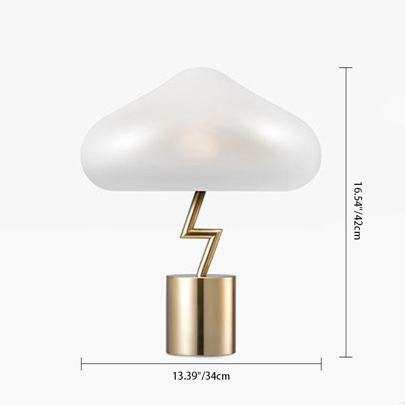 Nordic Modern Mushroom Glass Shade Iron Base 1-Light Table Lamp