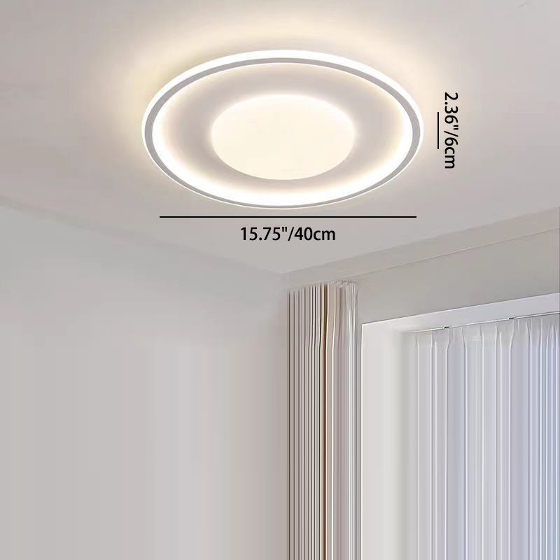 Modern Minimalist Round Acrylic Iron Aluminum Silicone LED Flush Mount Ceiling Light For Bedroom