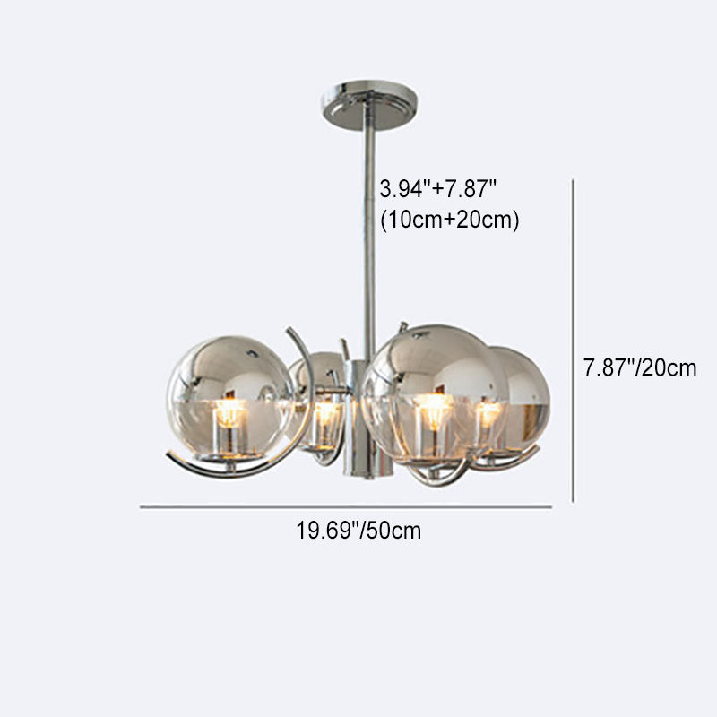 Modern Minimalist Multi Orb Iron Glass 3/4/5 Light Chandelier For Living Room