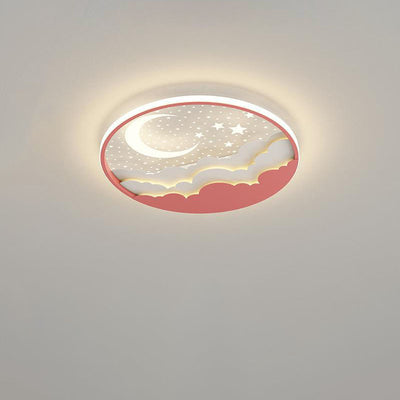 Contemporary Creative Cartoon Stars Moon Acrylic LED Kids Flush Mount Ceiling Light For Living Room