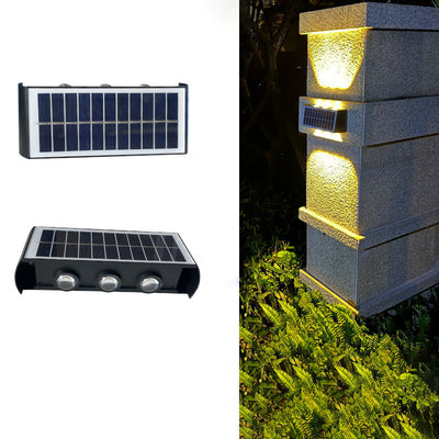 Modern Simplicity Solar Waterproof Rectangular ABS PMMA LED Wall Sconce Lamp For Outdoor Patio