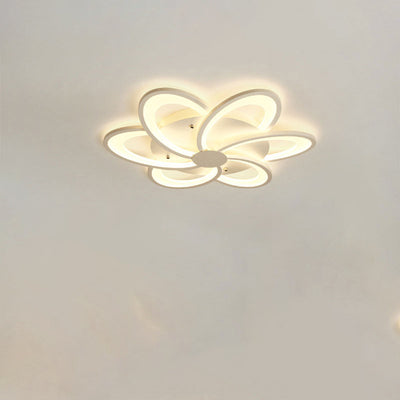 Contemporary Creative Petal Hardware Acrylic LED Semi-Flush Mount Ceiling Light For Living Room