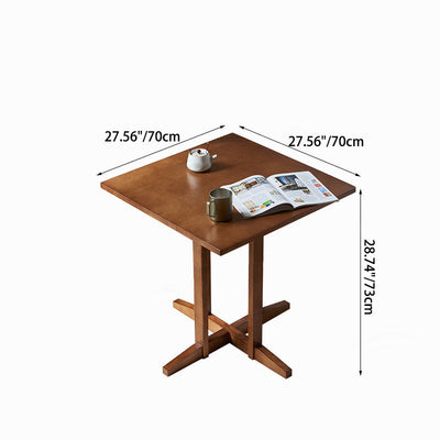 Modern Minimalist Square Cross Wood Coffee Table For Living Room