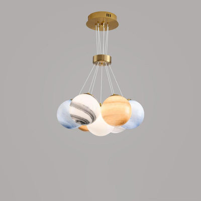 Contemporary Creative Moon Glass Bubble 7/13/19-Light Chandelier For Living Room