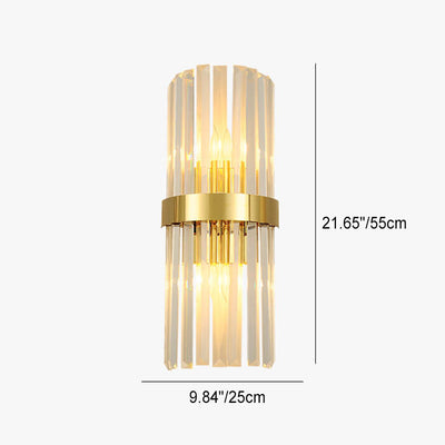 Nordic Creative Stainless Steel 2-Light Crystal Wall Sconce Lamp