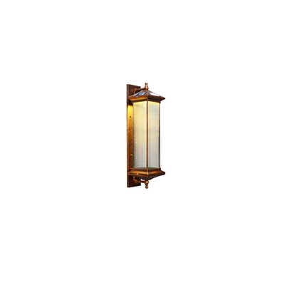 Contemporary Simplicity Solar Waterproof Aluminum Glass Cuboid 1-Light Outdoor Wall Sconce Lamp For Garden