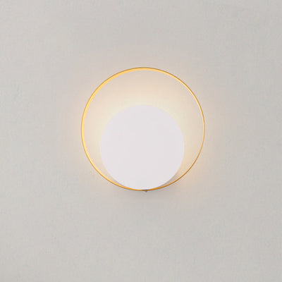 Modern Minimalist Iron Circle Ring 1-Light Wall Sconce Lamp For Bedroom